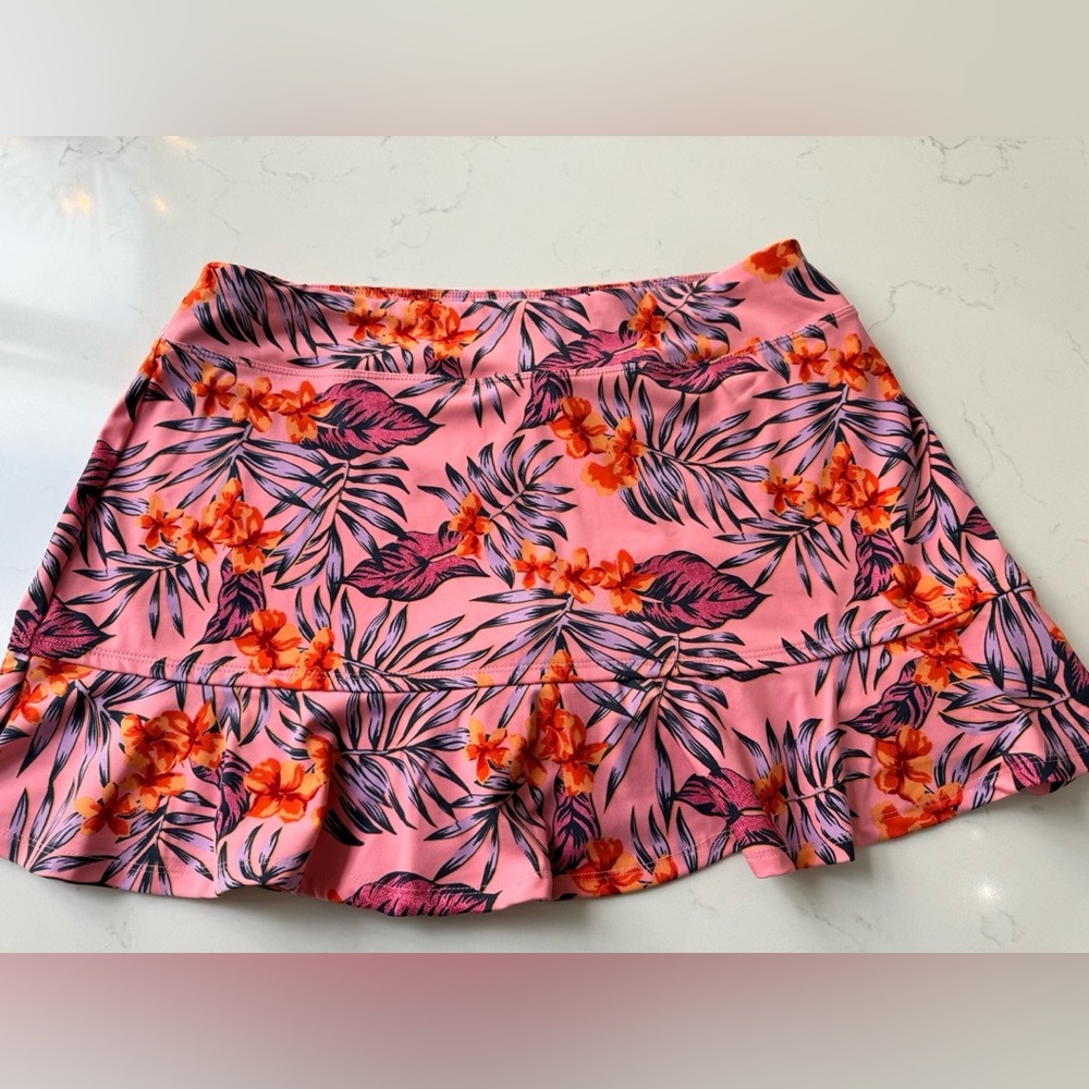 Tommy Bahamas women’s pink Hawaiian floral golf skirt XL